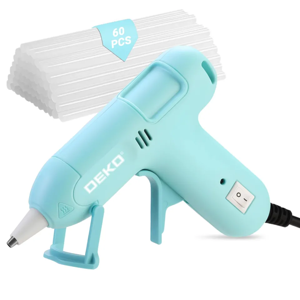 DEKOPRO POWER TOOLS pistolet à colle 20 W bleu 60 bâtons réglable
