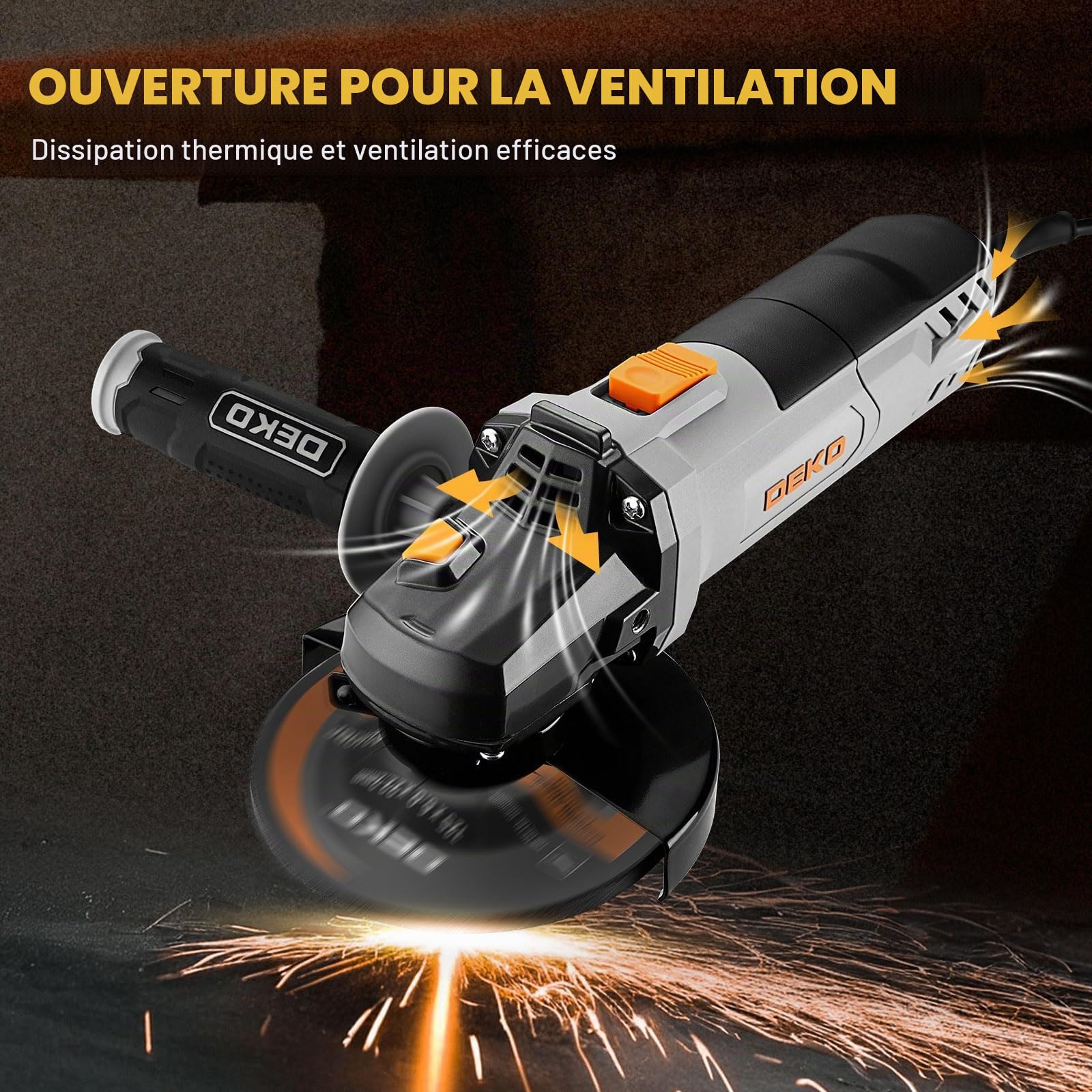 DEKOPRO POWER TOOLS Meuleuse d'angle 900W 125 mm filaire