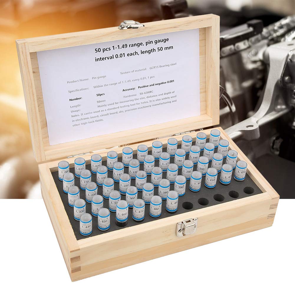 Omabeta Tools & Workshop Equipment jeu de jauges de broche 1–1,49 mm, 50 pièces