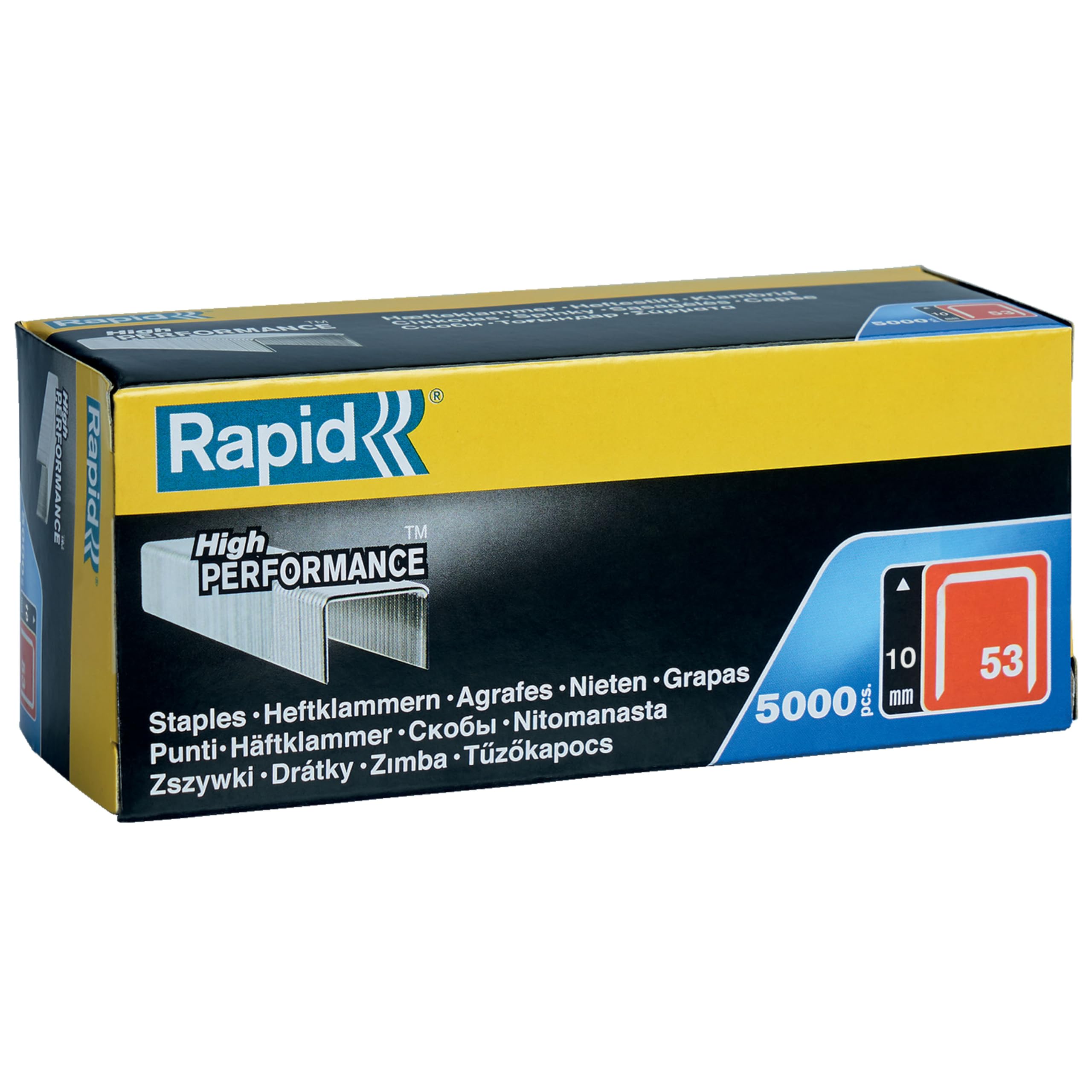 Rapid’os 16 Agrafage n° 53 agrafes fil fin 10 mm boîte de 5000 galvanisées
