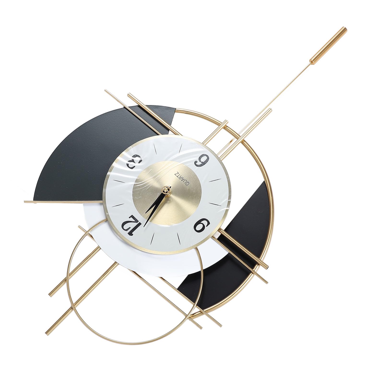 Omabeta Home Décor & Bathroom Décor horloge murale silencieuse noire et or 42,5 cm