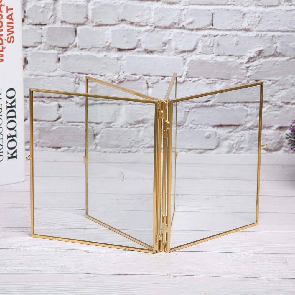 Omabeta Home Décor & Bathroom Décor Cadre photo pliable double face 14 × 16 cm en cuivre