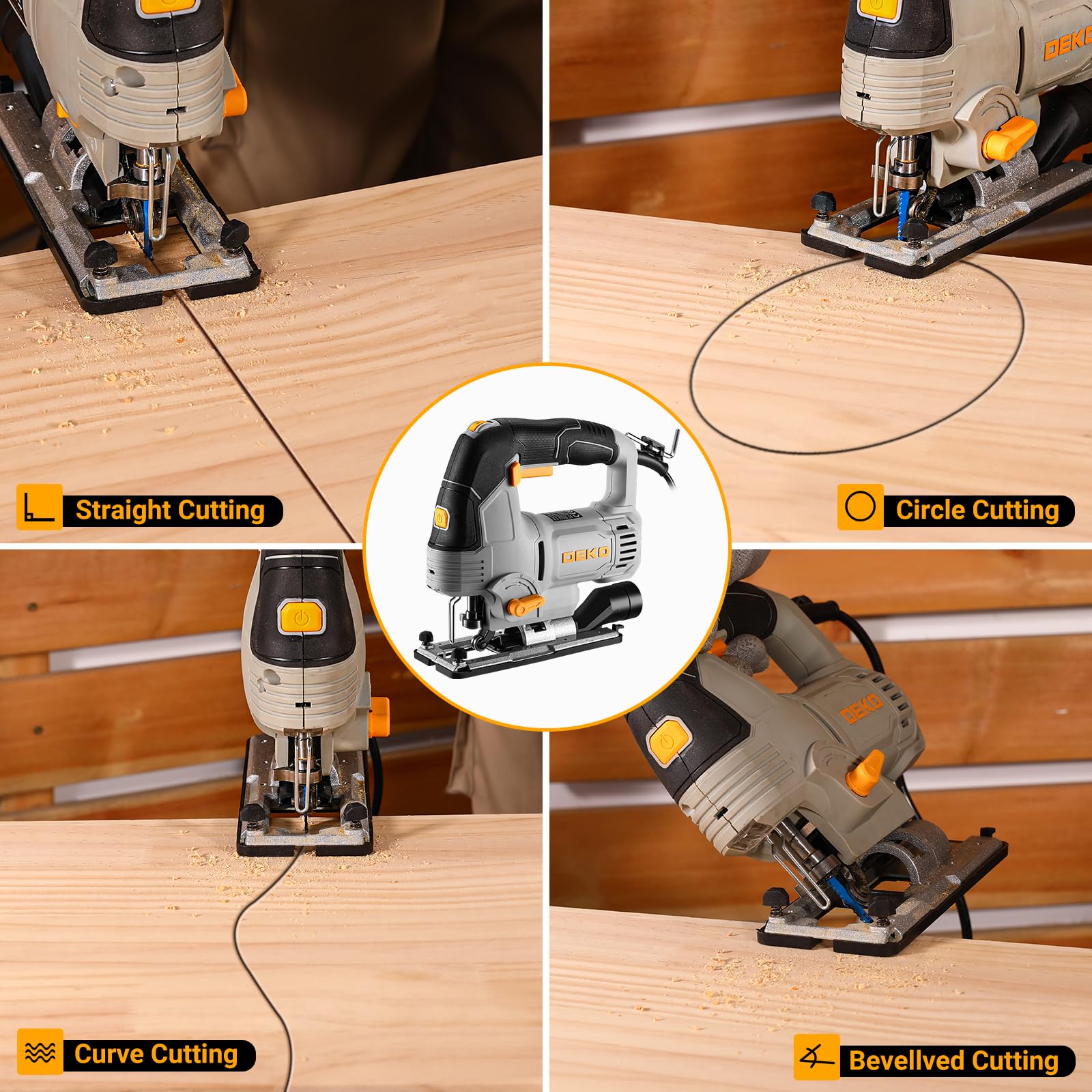 DEKOPRO POWER TOOLS scie sauteuse électrique 800 W avec laser