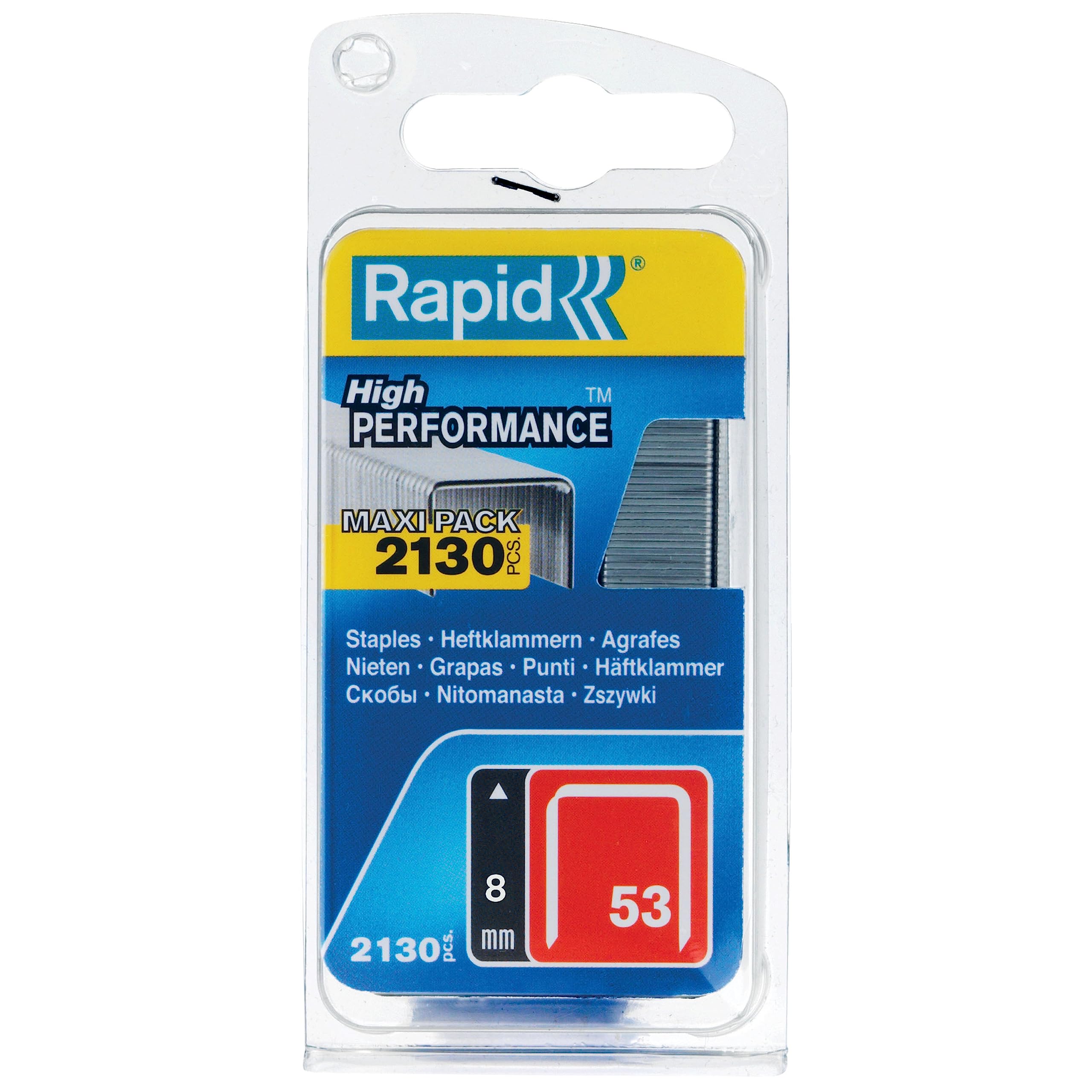 Rapid Agrafage 5000742 agrafes n°53 8 mm galvanisées, 2 130 pièces