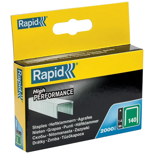 Rapid Agrafage n° 140 agrafes 14 mm 2000 pièces galvanisées