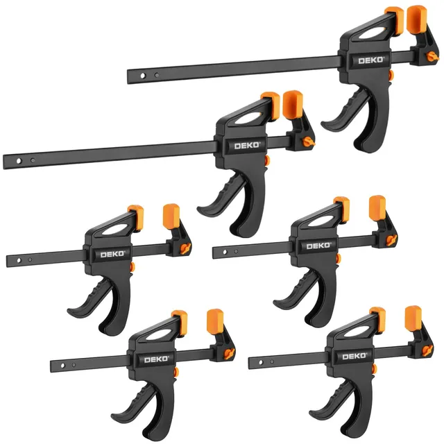 DEKOPRO TOOL KIT lot de 6 serre-joints F à libération rapide pour bois