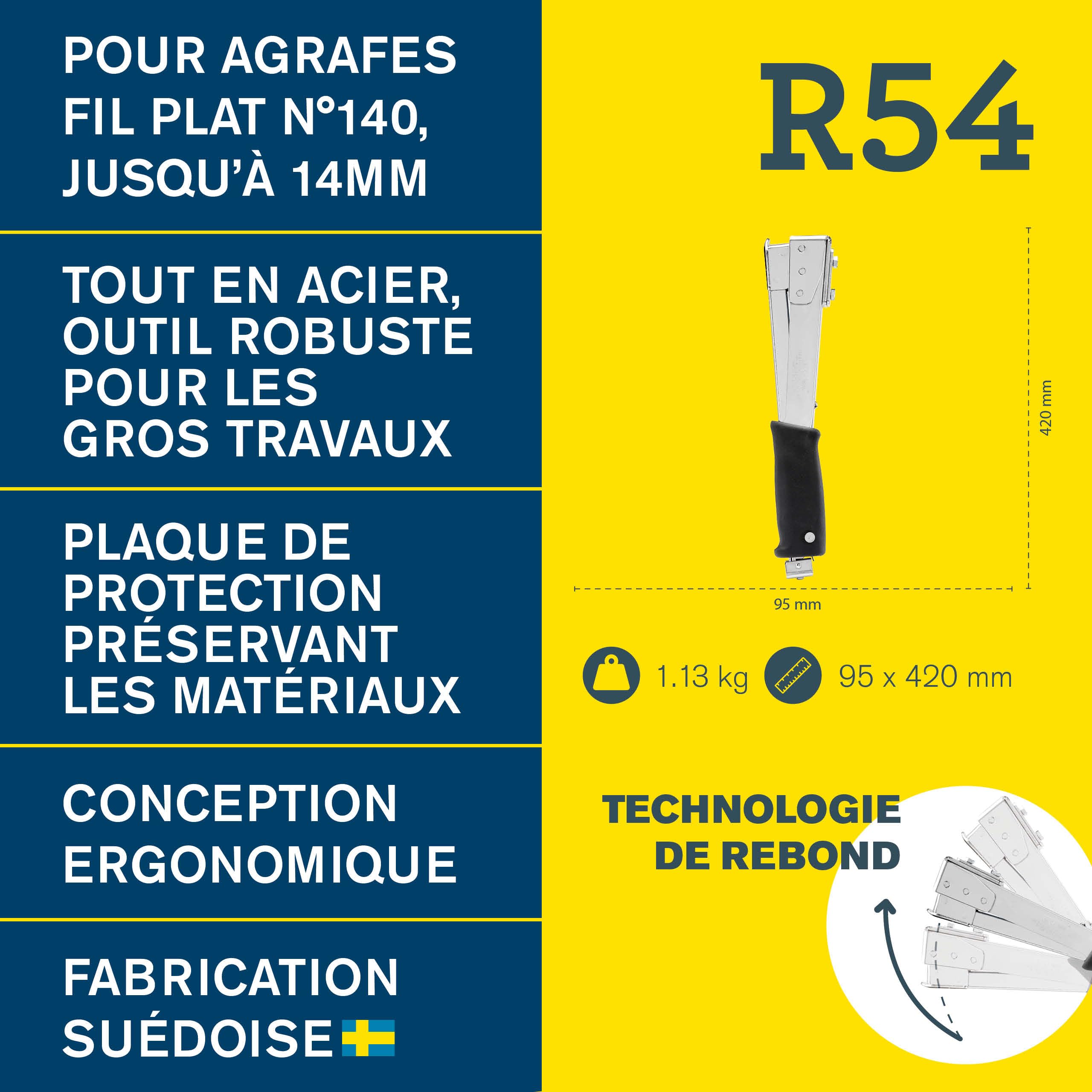 Rapid’os 16 Agrafage R54 marteau agrafeur boîte agrafes n°140