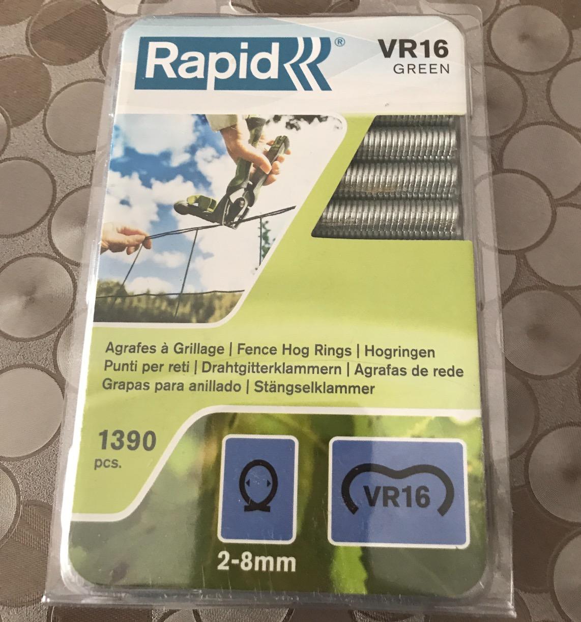 Rapid’os 16 Jardin VR16 agrafes à grillage vertes, 1 390 pièces