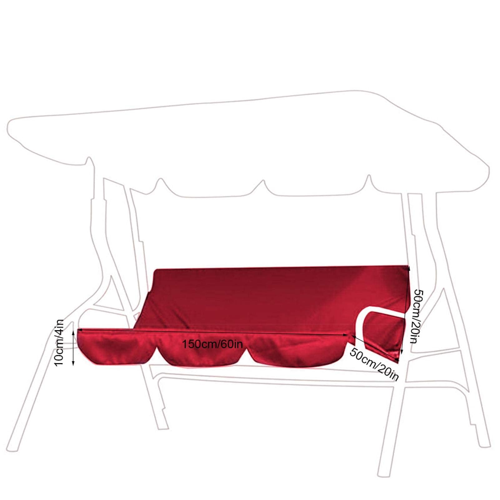 Omabeta Garden Machinery & Agricultural Equipment housse balançoire 3 places rouge, imperméable