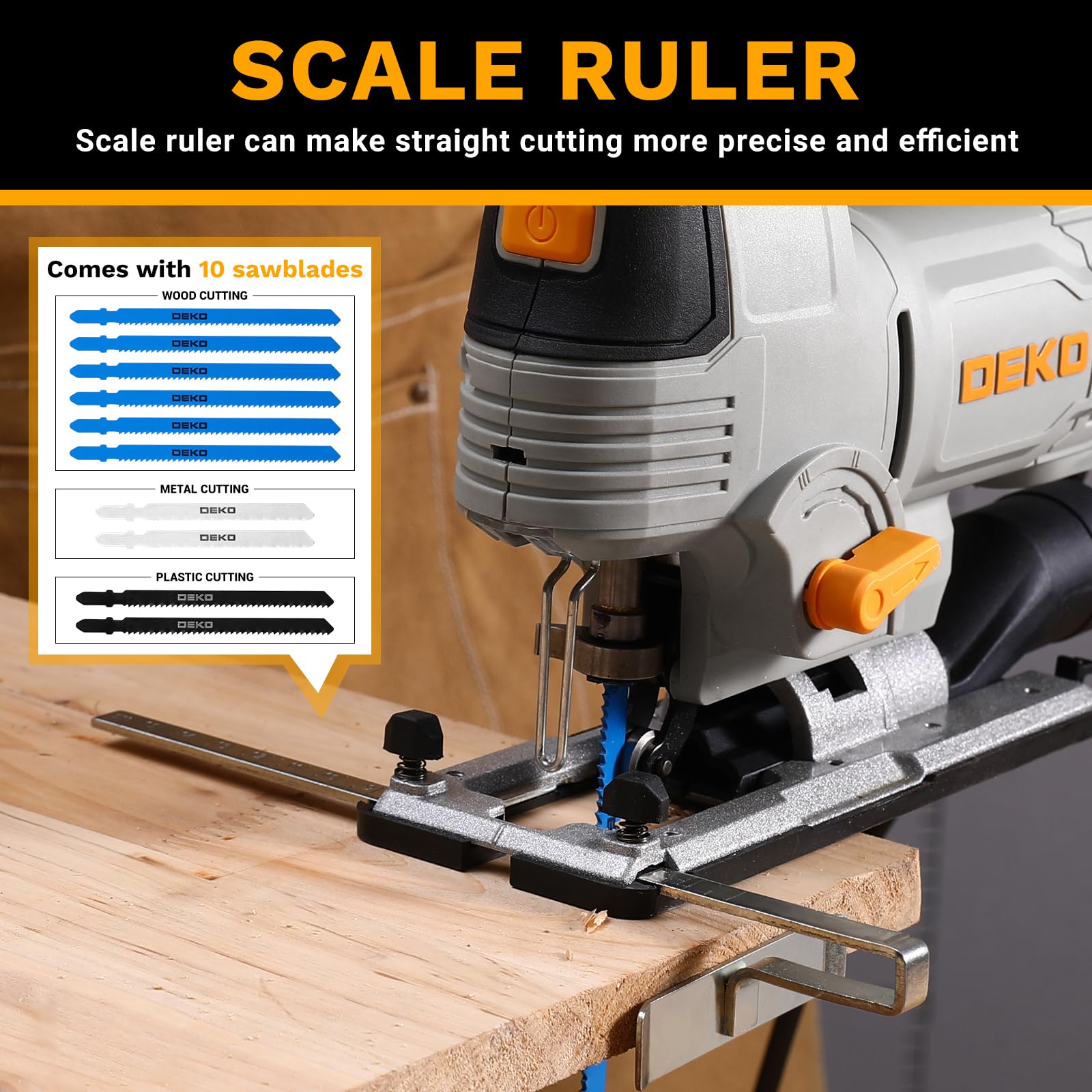 DEKOPRO POWER TOOLS scie sauteuse électrique 800 W avec laser