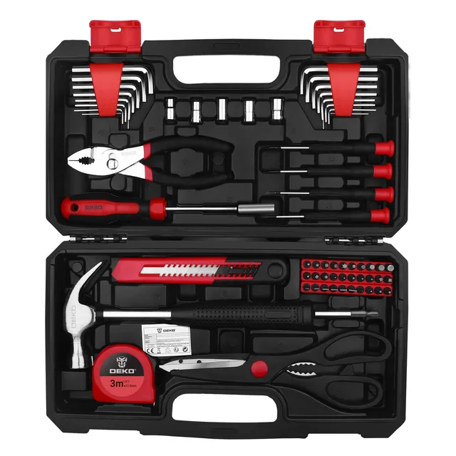 DEKOPRO TOOL KIT TZ62 coffret à outils 62 pièces rouge