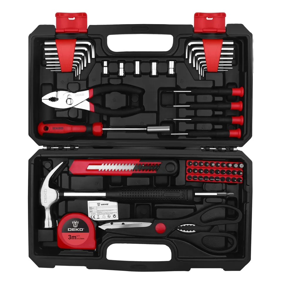 DEKOPRO TOOL KIT TZ62 coffret à outils 62 pièces rouge
