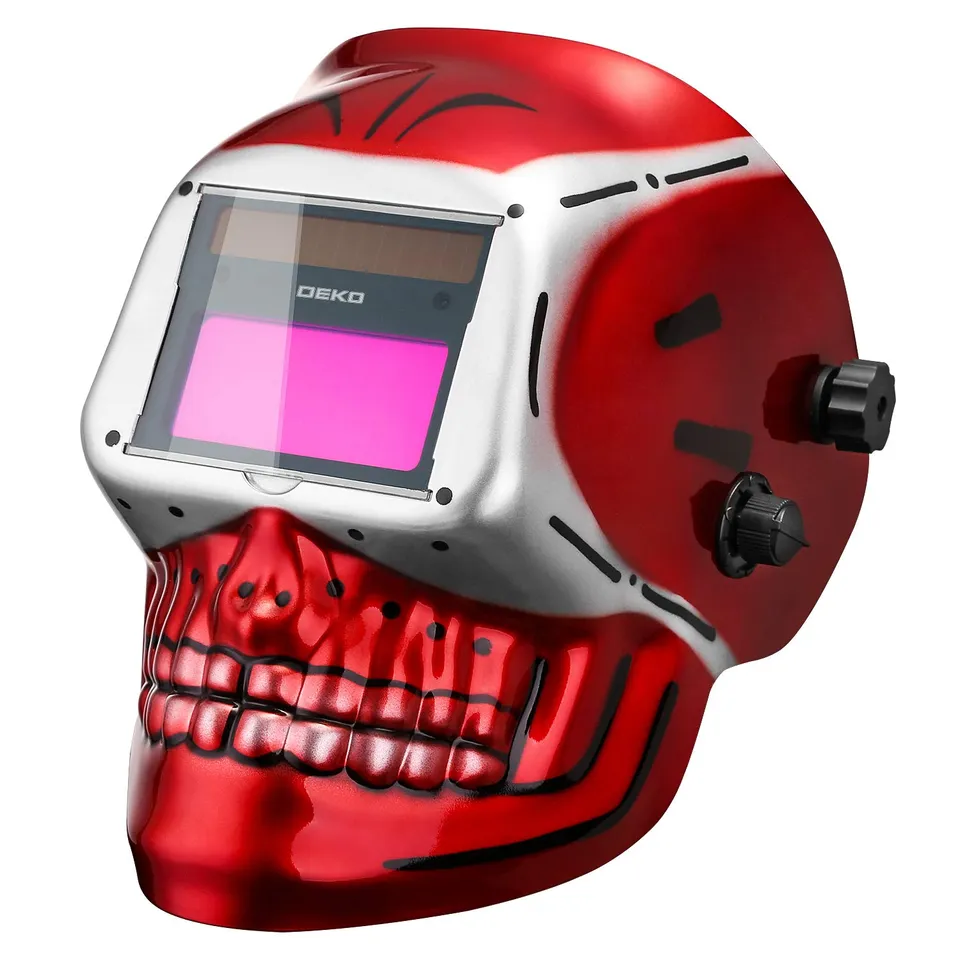 DEKOPRO WELDING HELMET masque de soudure automatique Mode Crâne rouge solaire