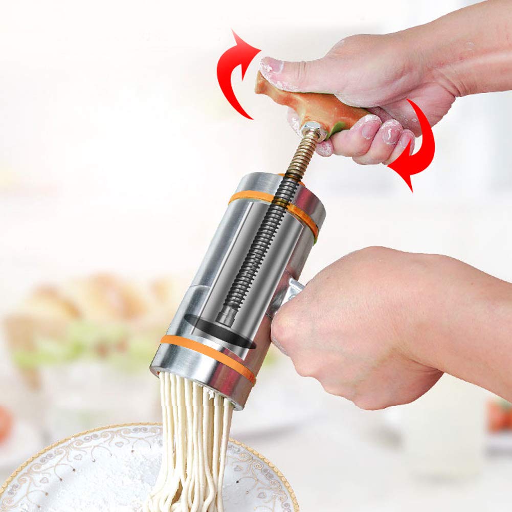 Omabeta Kitchen Utensils & Cooking Tools presse à pâtes manuelle orange 7 moules inox