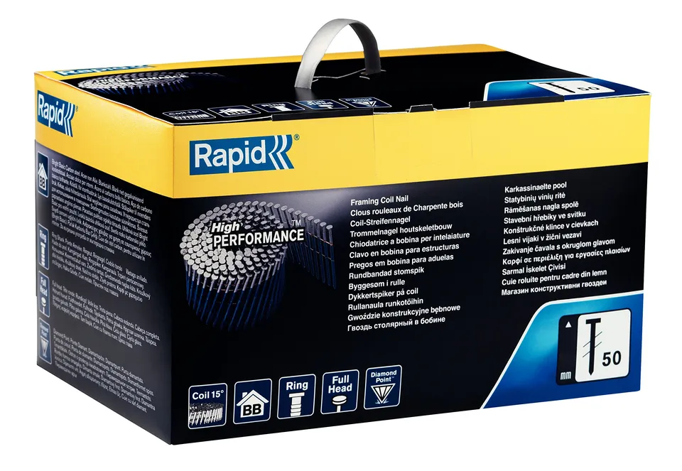 Rapid Clouage n°50/90 clous en rouleaux 90 mm boîte de 1800