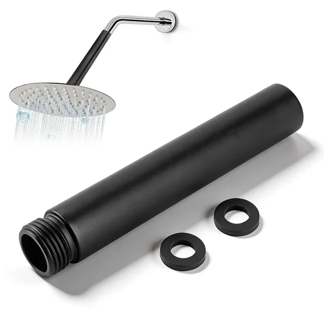 Omabeta Home Décor & Bathroom Décor rallonge de douche noire en acier inoxydable