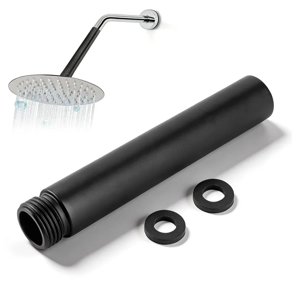 Omabeta Home Décor & Bathroom Décor rallonge de douche noire en acier inoxydable