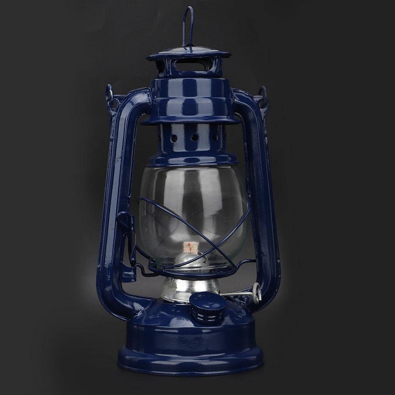 Omabeta Flashlights & Lighting lampe à pétrole bleue en fer et verre