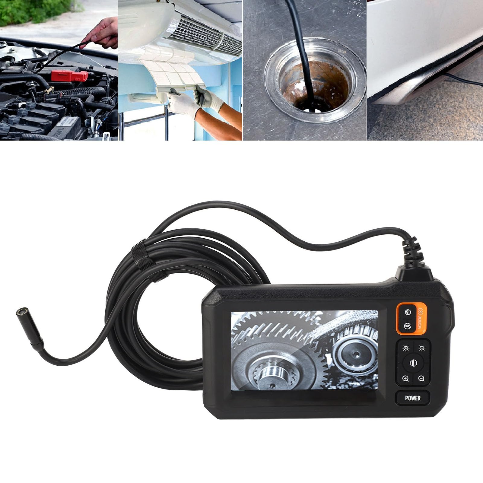 Omabeta Tools & Workshop Equipment Caméra endoscope industrielle 10 m 1080p avec écran LCD