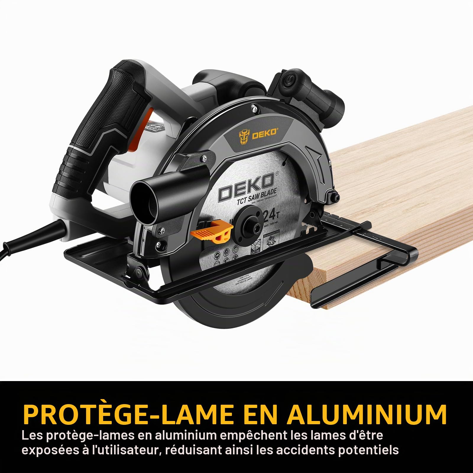 DEKOPRO POWER TOOLS scie circulaire 1400 W 190 mm filaire avec laser