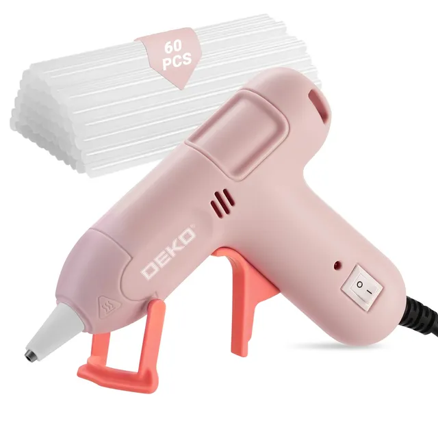DEKOPRO POWER TOOLS pistolet à colle 20 W rose 60 bâtons réglable