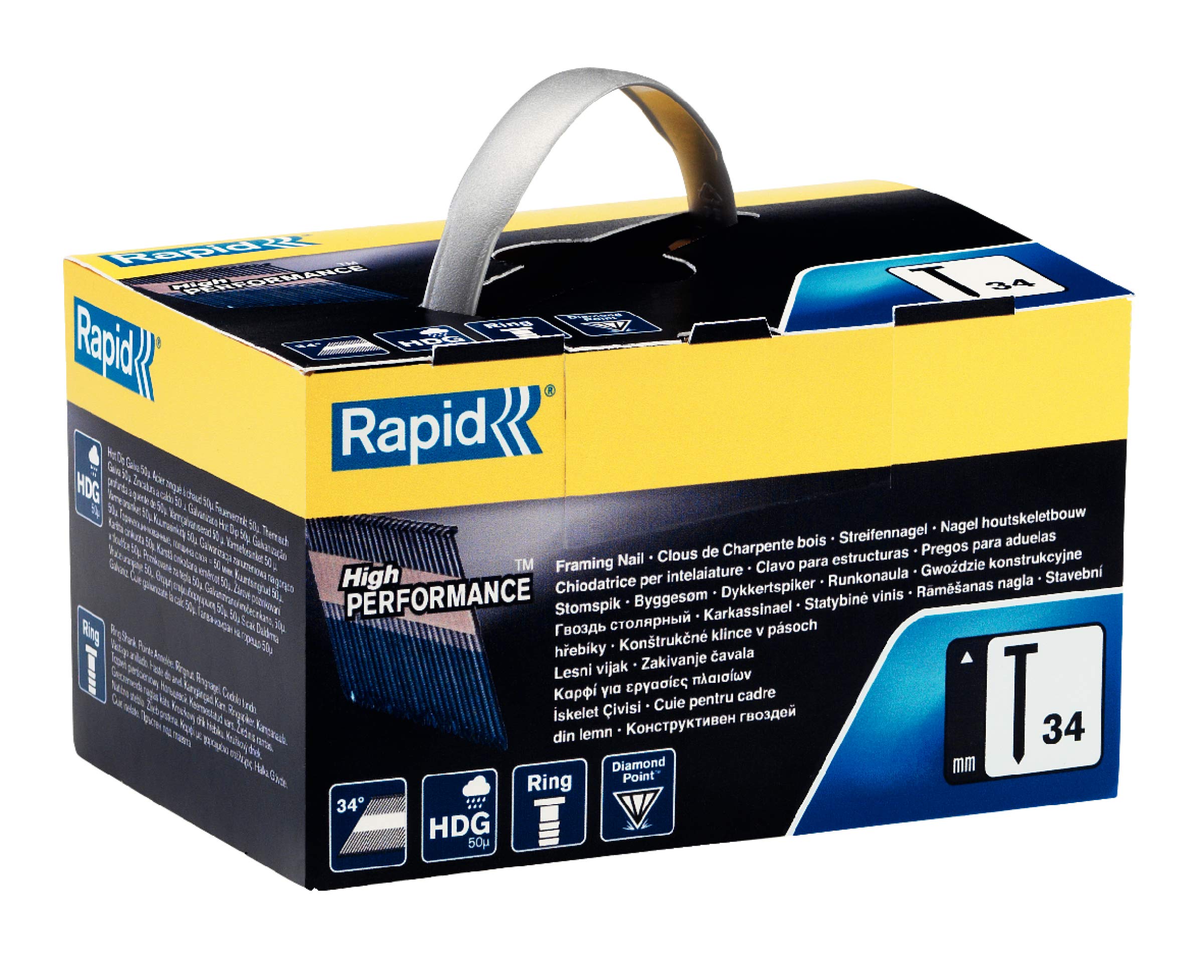 Rapid’os 16 Clouage clous n° 34-D/90 mm galvanisés, boîte de 800