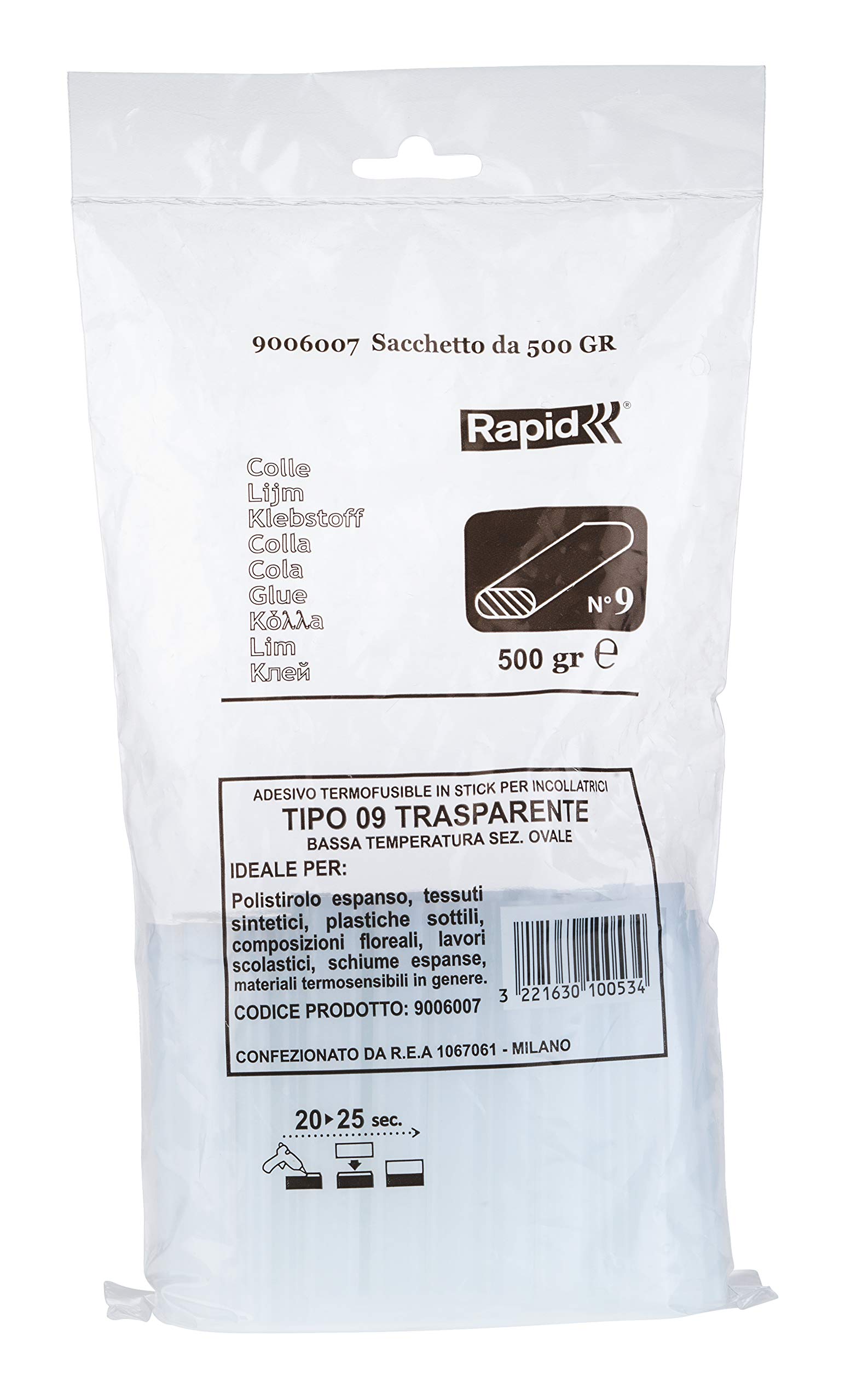 Rapid’os 16 Collage bâtons de colle universelle transparents 16 pièces, ovales 94 mm