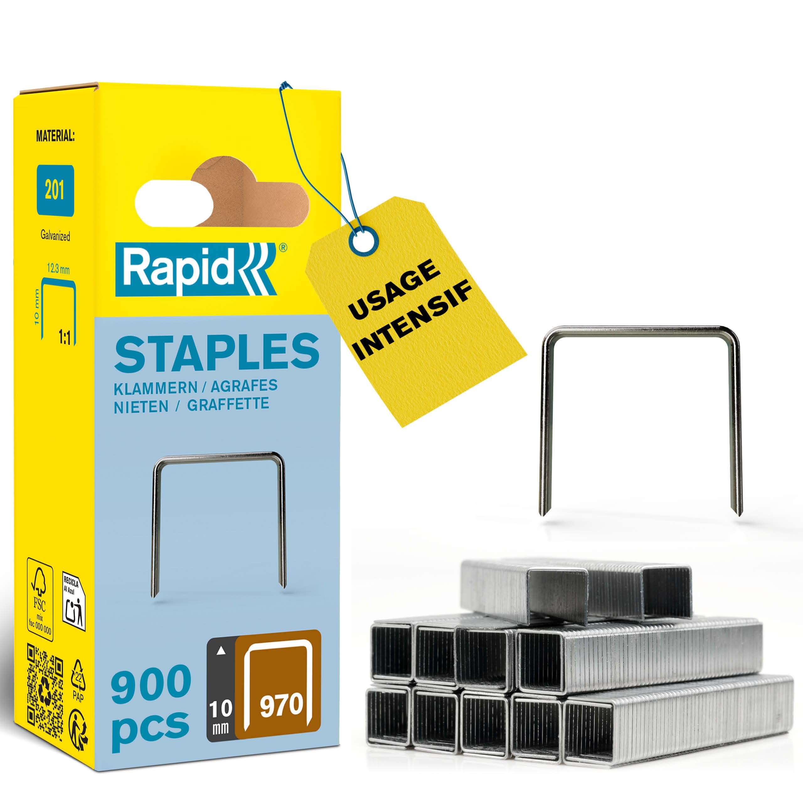 Rapid’os 16 Agrafage n°970 agrafes 8 mm, 1120 pièces galvanisées