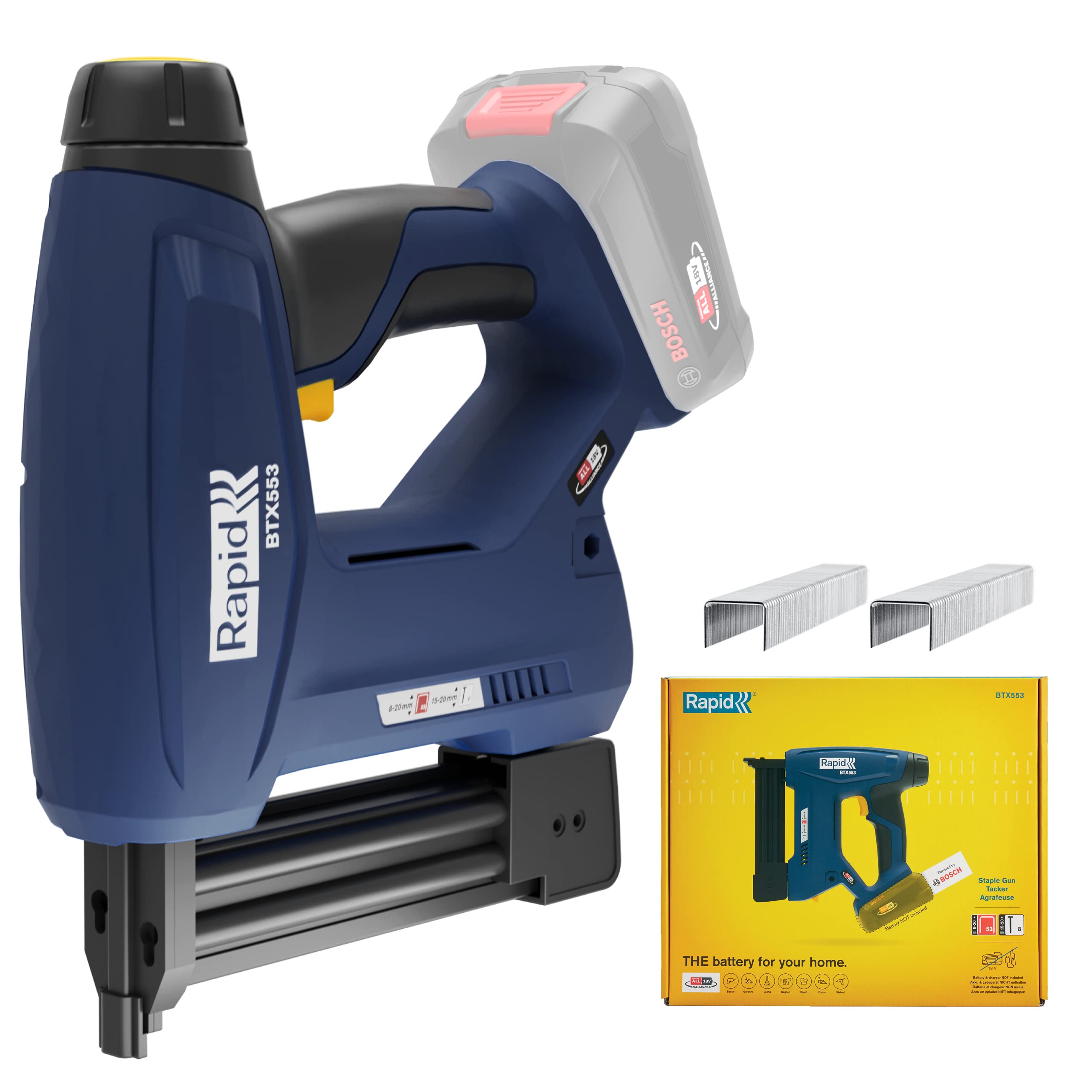 Rapid Agrafage BTX553 agrafeuse-cloueuse 18 V sans batterie