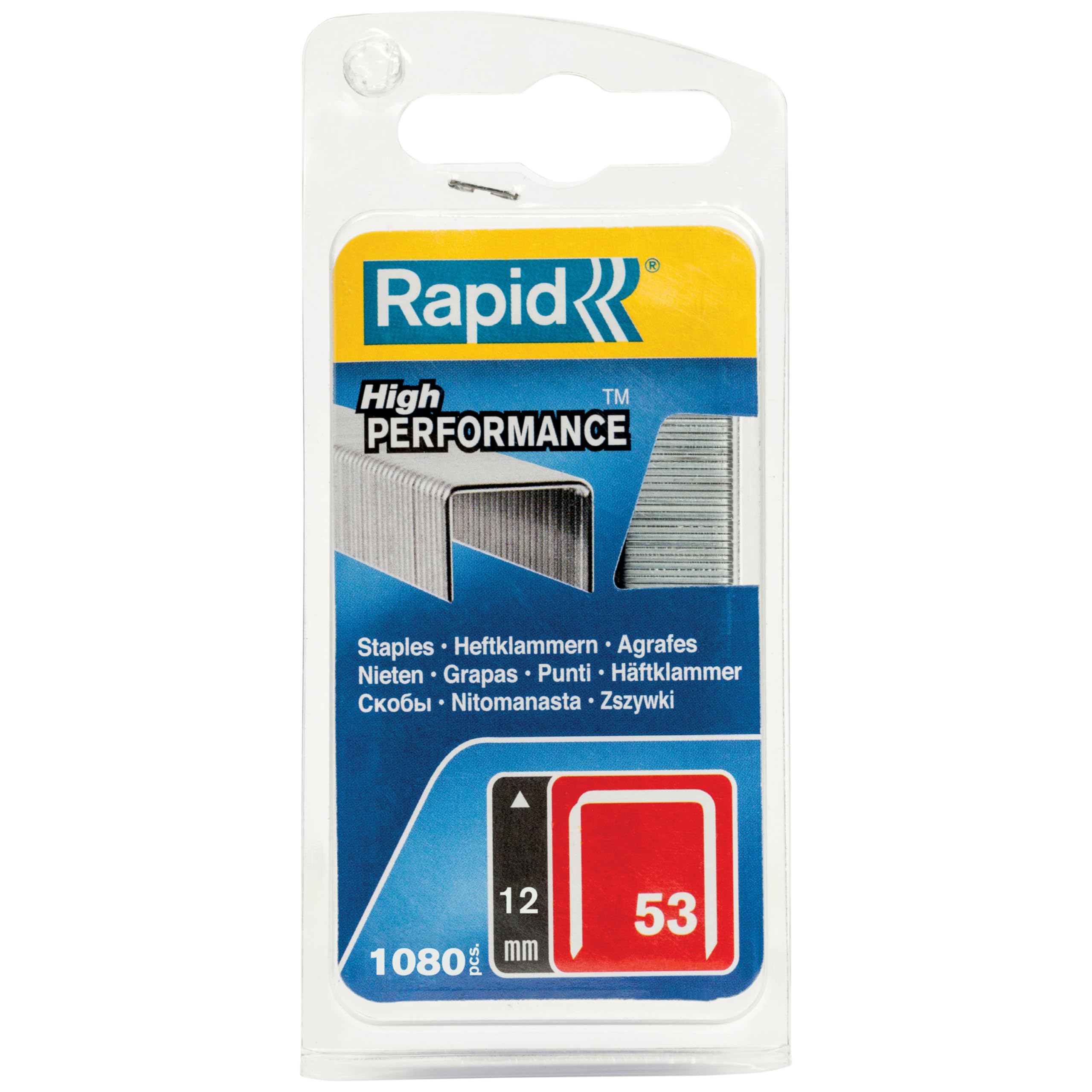 Rapid’os 16 Agrafage n° 53 agrafes fil fin 12 mm, 1 080 pièces galvanisées