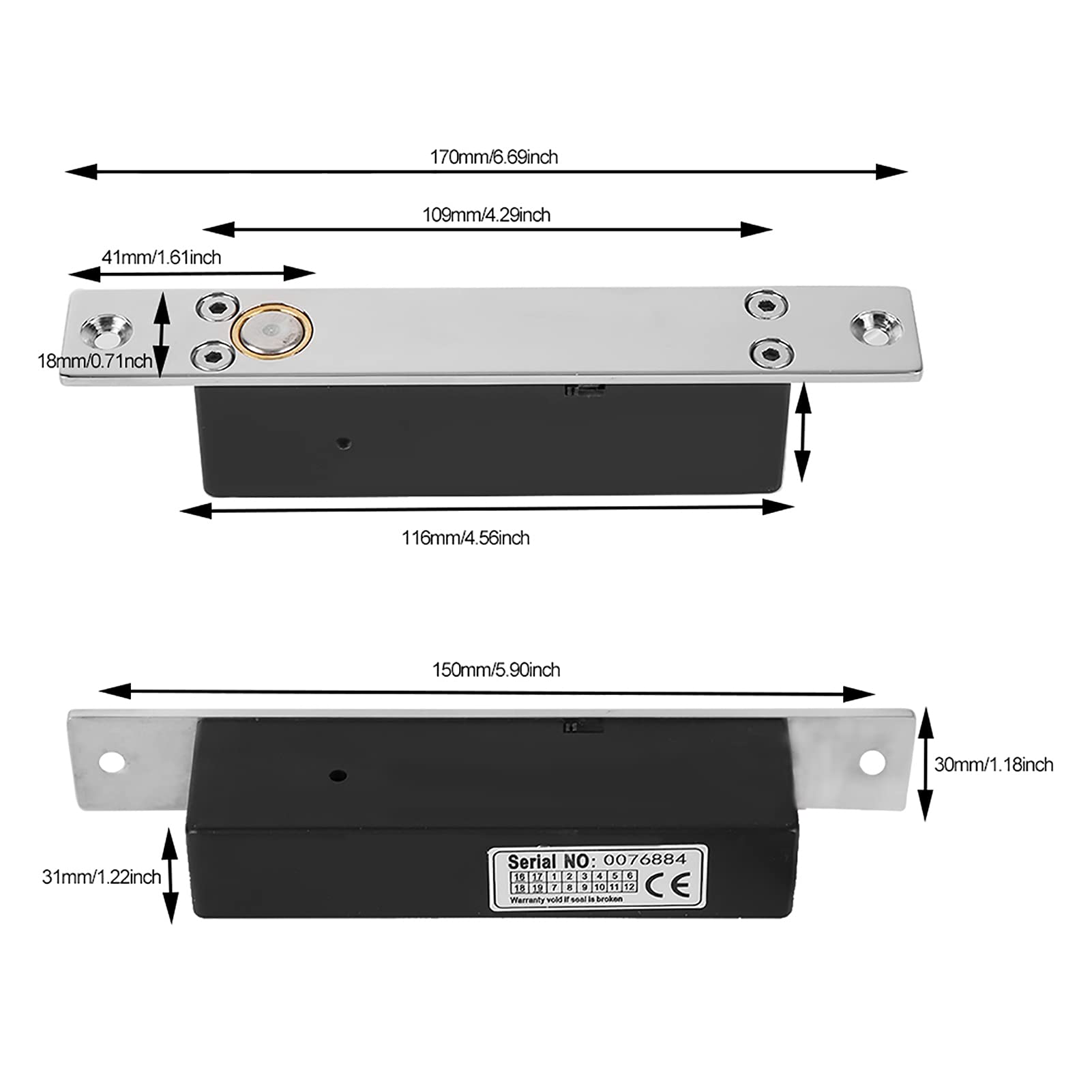 Omabeta Security Cameras & Doorbells Verrou électrique DC 12 V IP66, étanche