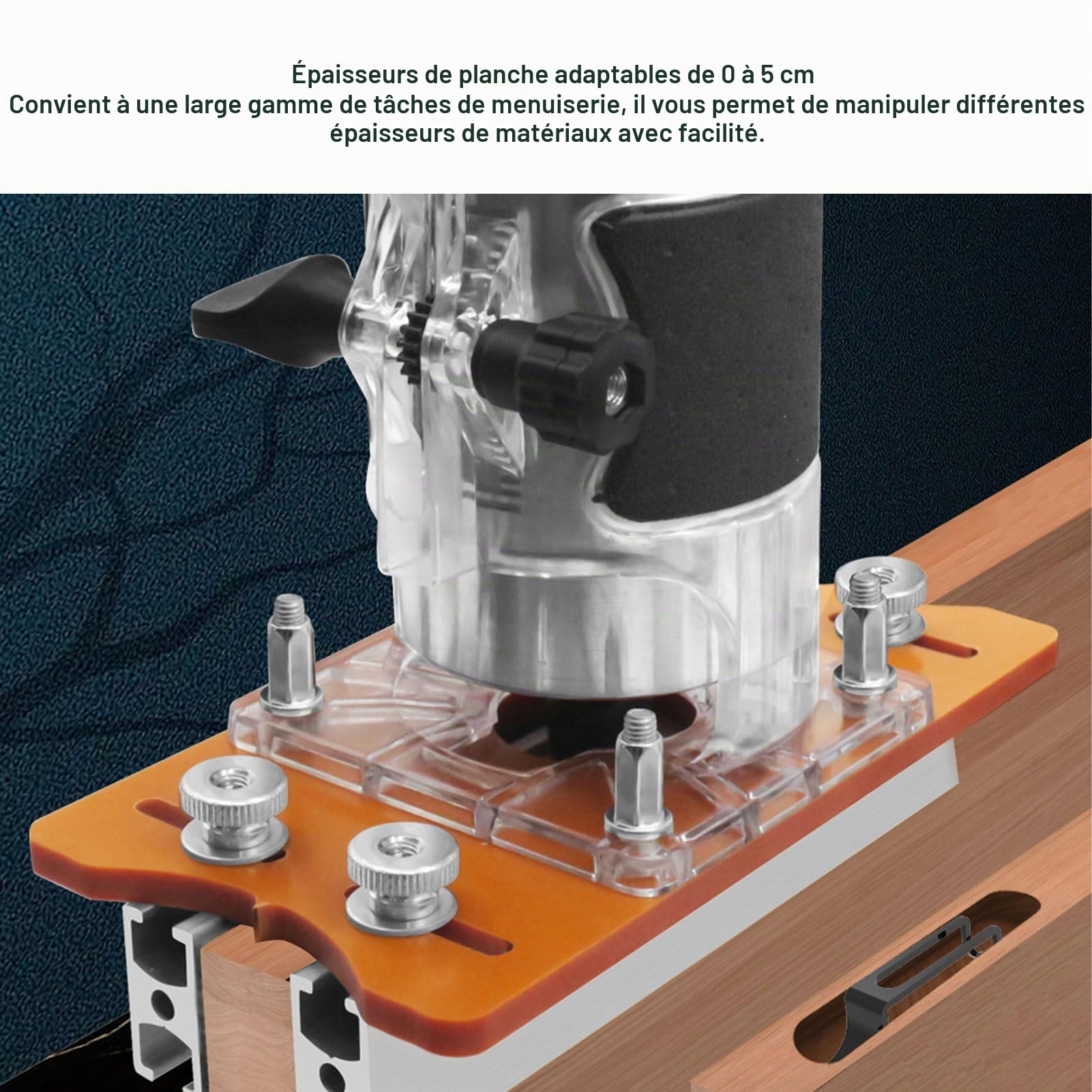 Omabeta Tools & Workshop Equipment base de défonceuse 2 en 1 65 mm argentée