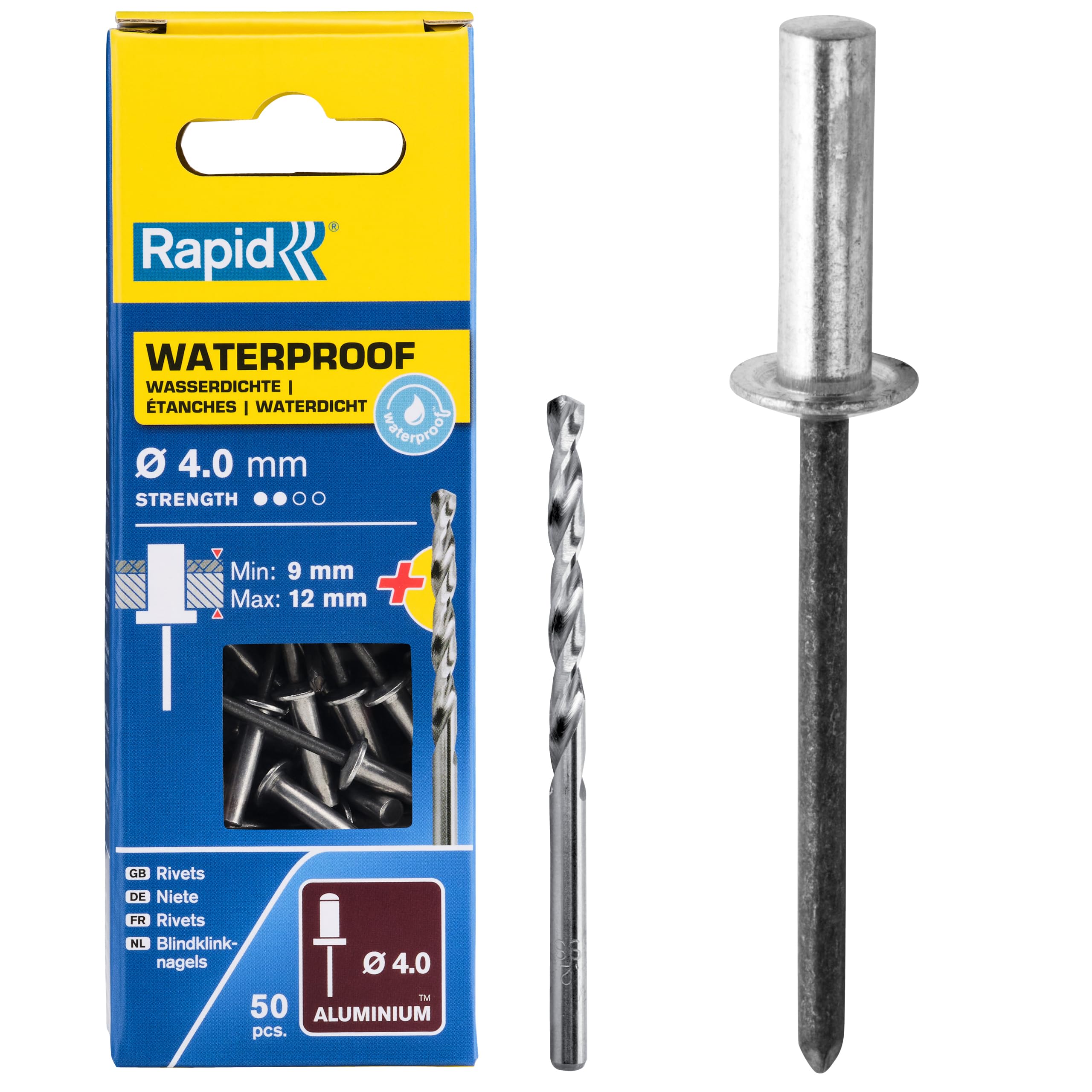 Rapid’os 16 Rivetage rivets étanches Ø3,2 x 8 mm, 50 pièces alu