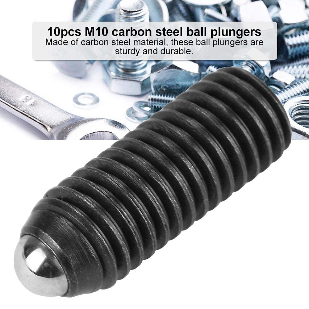 Omabeta Fasteners, Screws & Springs poussoirs à bille M10×30, lot de 10 en acier carbone