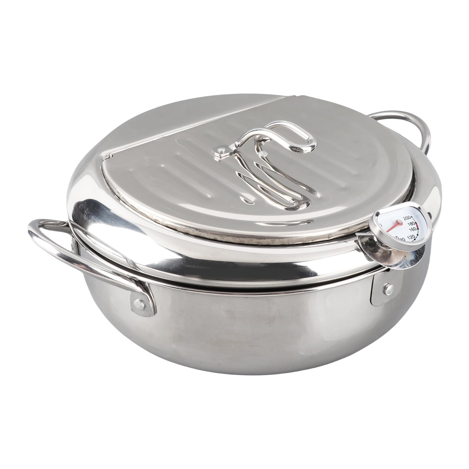 Omabeta Kitchen Utensils & Cooking Tools mini friteuse japonaise avec thermomètre 20 cm inox