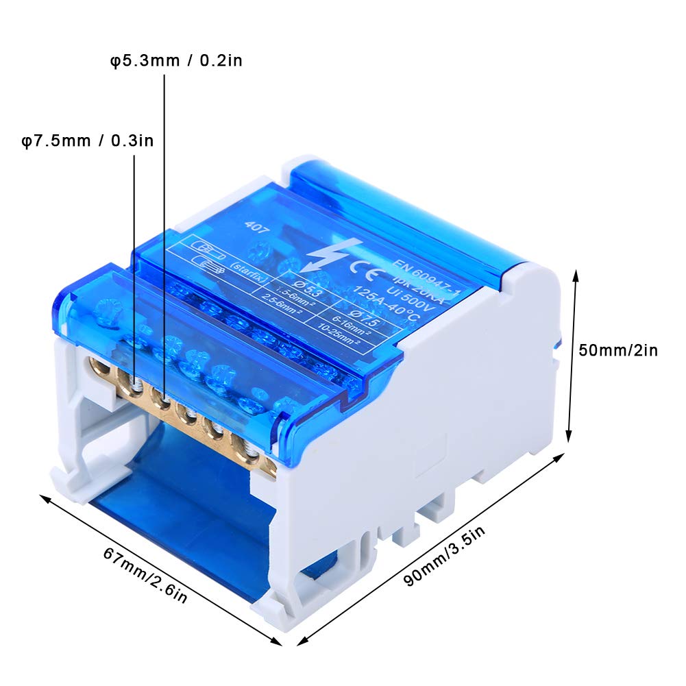 Omabeta Electrical Components & Wiring bornier de distribution 407 4 niveaux rail DIN 125 A