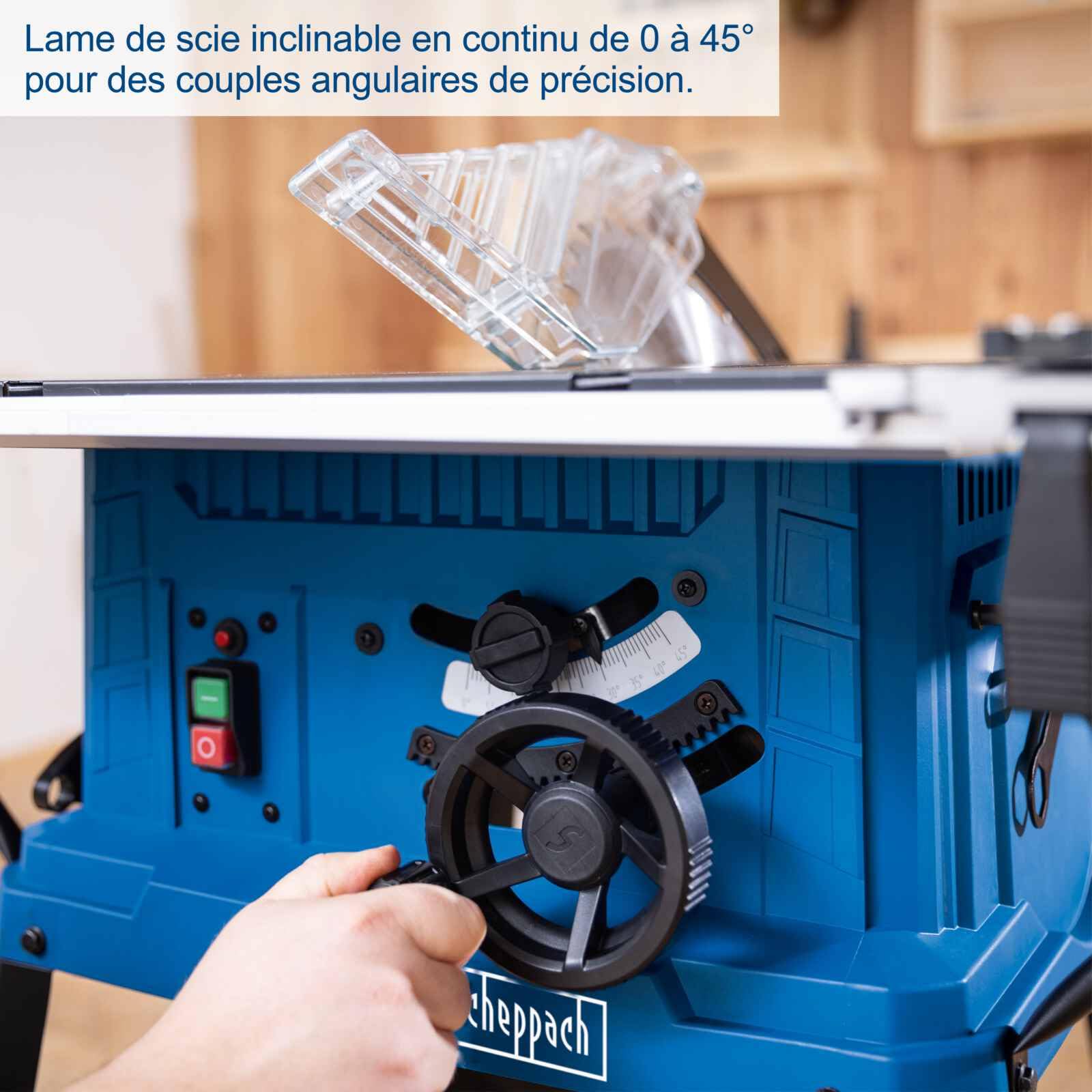 Scheppach 40V Series HS254 scie sur table 240 V avec support