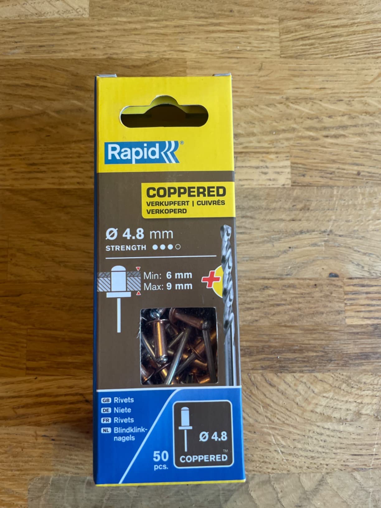Rapid’os 16 Rivetage rivets cuivrés 4,8 × 12 mm 50 pièces avec foret