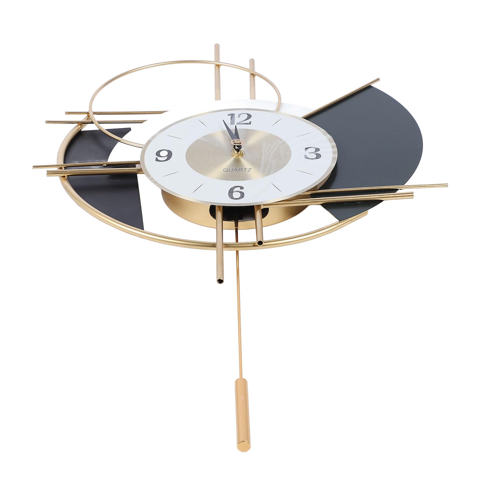 Omabeta Home Décor & Bathroom Décor horloge murale silencieuse noire et or 42,5 cm