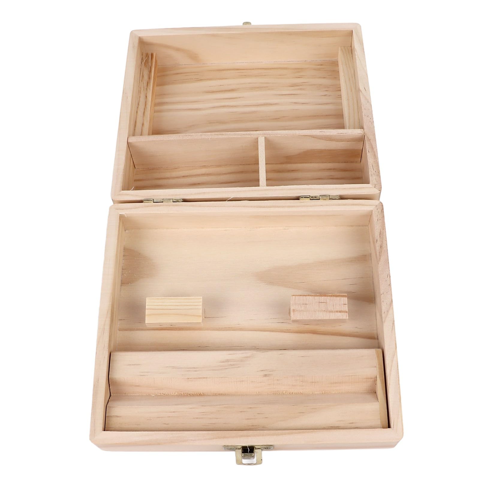 Omabeta Home Décor & Bathroom Décor Boîte de rangement en pin 4 compartiments avec serrure