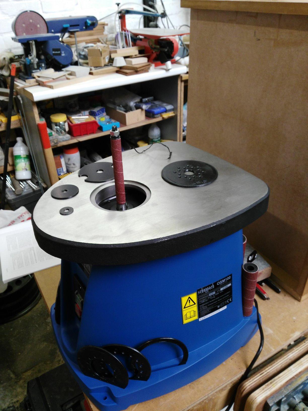 Scheppach BS Series OSM100 ponceuse à broche oscillante, 450 W, 6 manchons