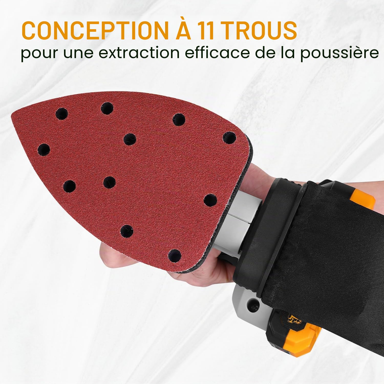 DEKOPRO POWER TOOLS papier abrasif triangulaire 50 pièces grains 40 à 240