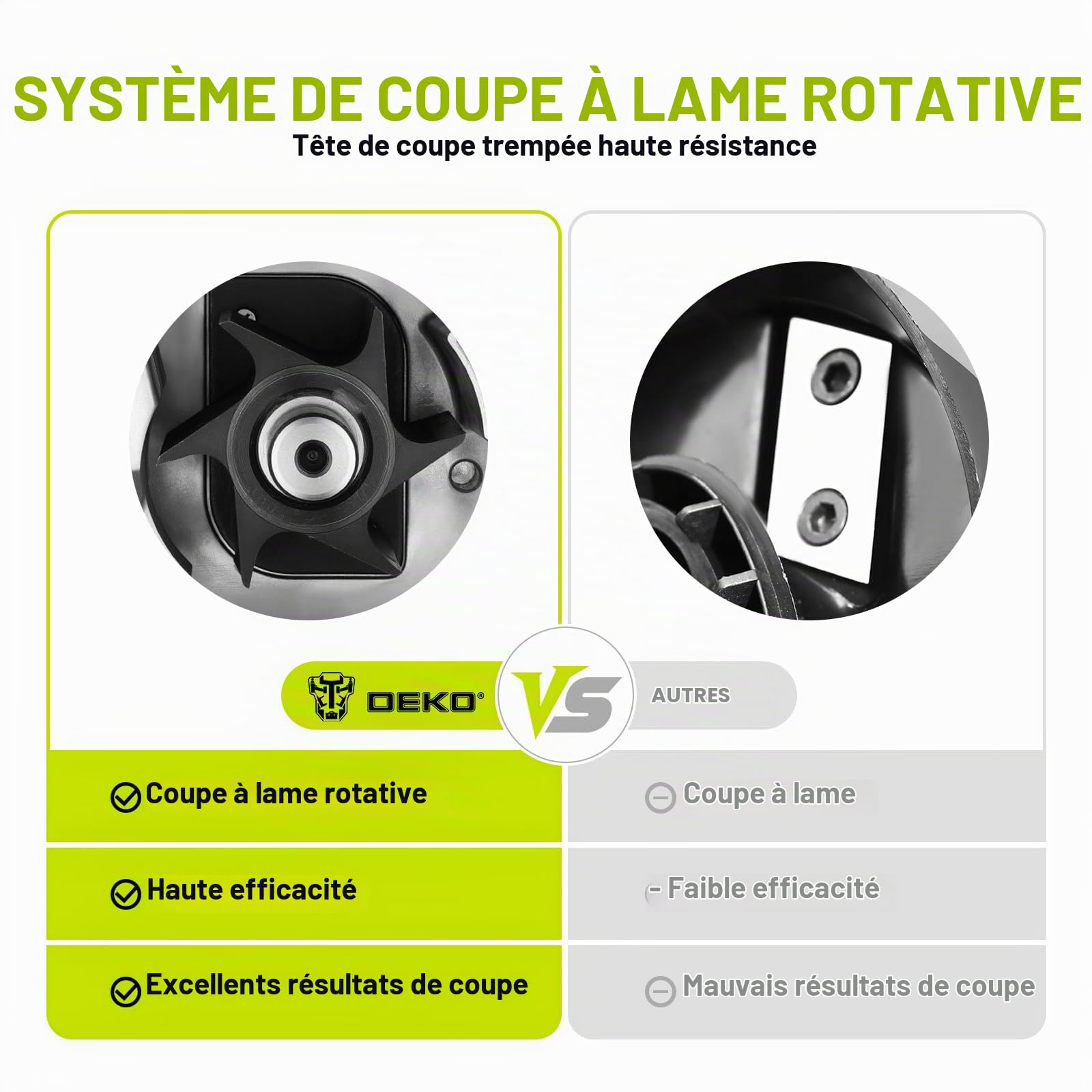 DEKOPRO GARDEN TOOLS broyeur de végétaux électrique 2800 W 45 mm bac 60 L à lames