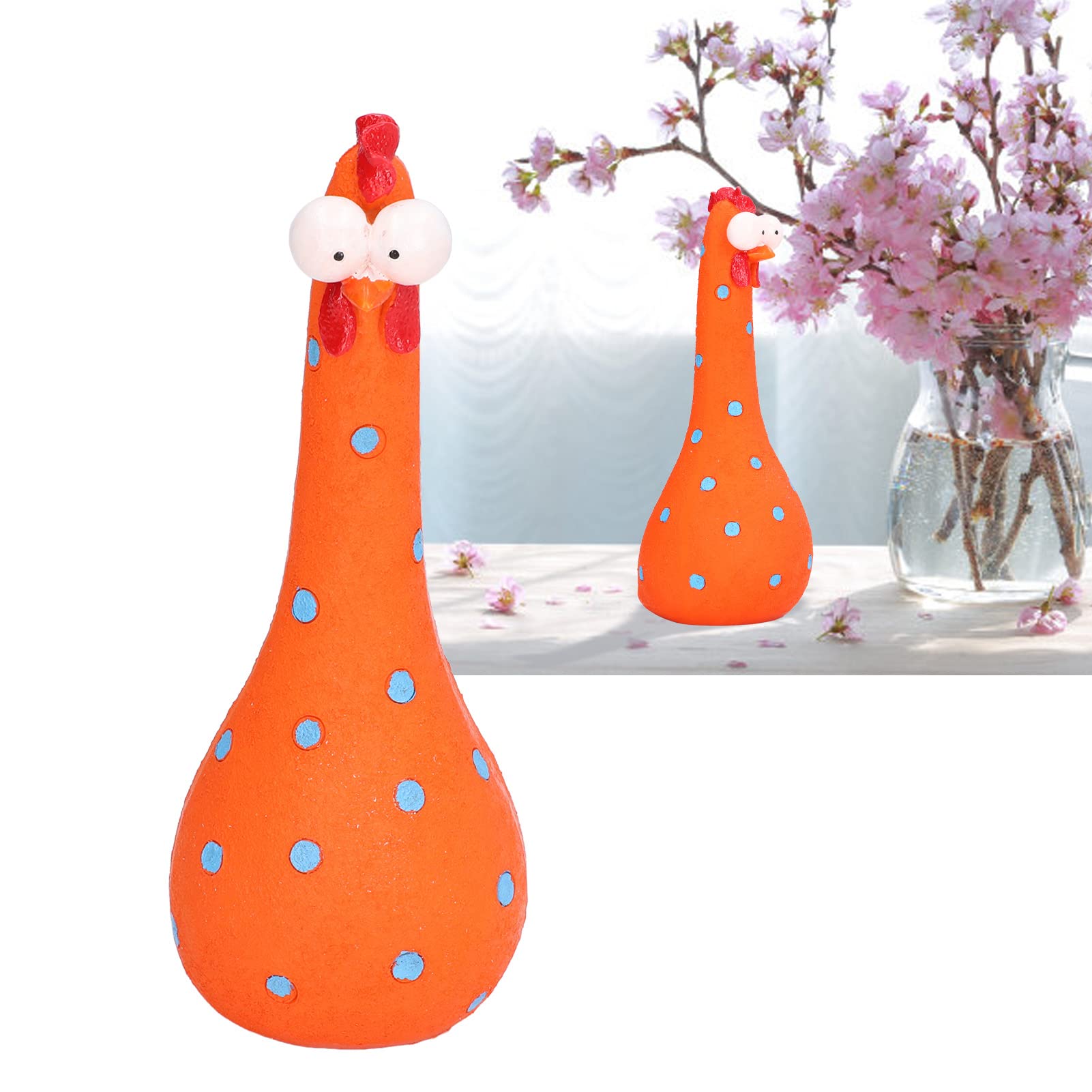 Omabeta Home Décor & Bathroom Décor statue poulet de jardin orange en résine