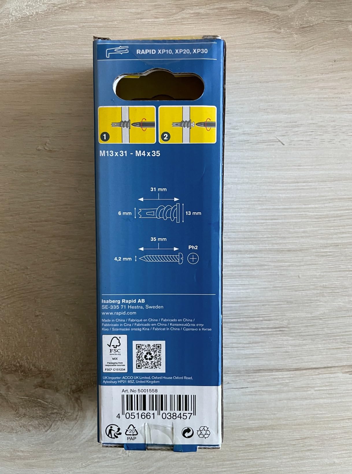 Rapid’os 16 Fixations murs creux chevilles autoforeuses placo 10 pièces 5 kg