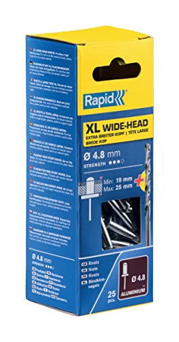 Rapid Rivetage XL rivets 4 × 10 mm, lot de 50 avec foret