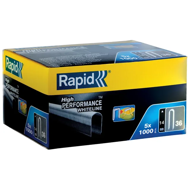Rapid’os 16 Agrafage Rapid n°36 agrafes câble 14 mm blanches 5000