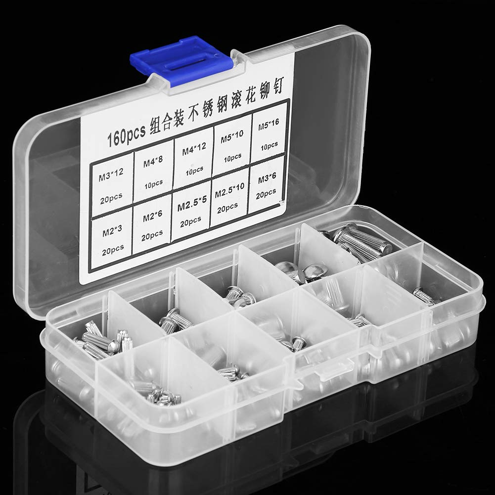 Omabeta Fasteners, Screws & Springs assortiment de rivets à tête ronde 160 pièces acier inoxydable