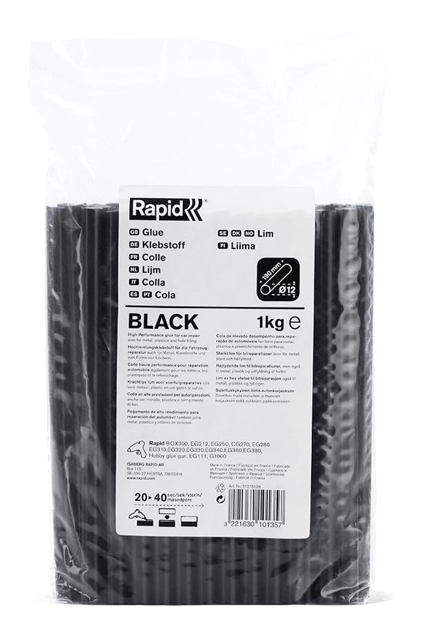 Rapid’os 16 Collage bâtons de colle réparation voiture 12 mm, 1 kg, noirs