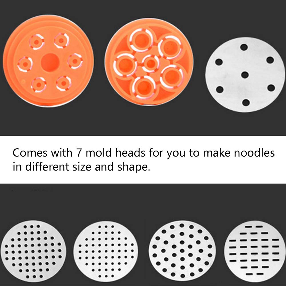 Omabeta Kitchen Utensils & Cooking Tools presse à pâtes manuelle orange 7 moules inox